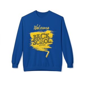 Welcome Back to School Yellow Unisex Midweight Soft Style Fleece Crewneck Sweatshirt - Image 62