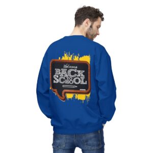 Welcome Back to School on Wooden Unisex Midweight Soft Style Fleece Crewneck Sweatshirt - Image 61