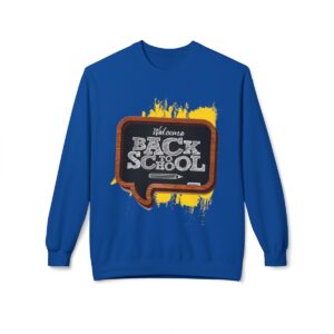 Welcome Back to School on Wooden Unisex Midweight Soft Style Fleece Crewneck Sweatshirt - Image 62
