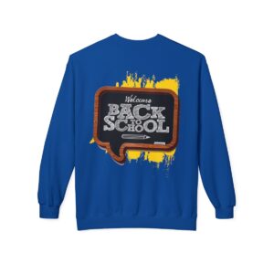 Welcome Back to School on Wooden Unisex Midweight Soft Style Fleece Crewneck Sweatshirt - Image 63