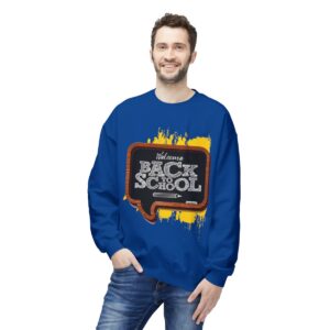 Welcome Back to School on Wooden Unisex Midweight Soft Style Fleece Crewneck Sweatshirt - Image 66