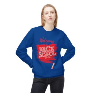 Welcome Back to School Red Unisex Midweight Soft Style Fleece Crewneck Sweatshirt - Image 61