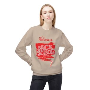 Welcome Back to School Red Unisex Midweight Soft Style Fleece Crewneck Sweatshirt - Image 25