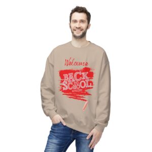 Welcome Back to School Red Unisex Midweight Soft Style Fleece Crewneck Sweatshirt - Image 29