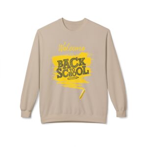 Welcome Back to School Yellow Unisex Midweight Soft Style Fleece Crewneck Sweatshirt - Image 20
