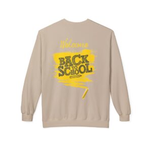Welcome Back to School Yellow Unisex Midweight Soft Style Fleece Crewneck Sweatshirt - Image 21