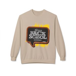 Welcome Back to School on Wooden Unisex Midweight Soft Style Fleece Crewneck Sweatshirt - Image 26