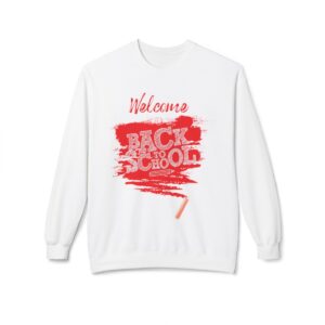 Welcome Back to School Red Unisex Midweight Soft Style Fleece Crewneck Sweatshirt - Image 8