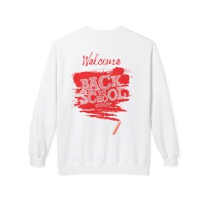 Welcome Back to School Red Unisex Midweight Soft Style Fleece Crewneck Sweatshirt - Image 9