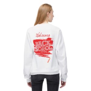 Welcome Back to School Red Unisex Midweight Soft Style Fleece Crewneck Sweatshirt - Image 10