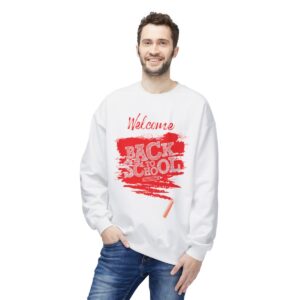 Welcome Back to School Red Unisex Midweight Soft Style Fleece Crewneck Sweatshirt - Image 11