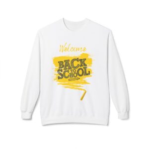 Welcome Back to School Yellow Unisex Midweight Soft Style Fleece Crewneck Sweatshirt - Image 8
