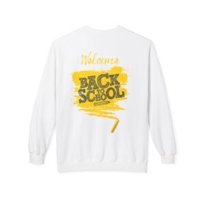 Welcome Back to School Yellow Unisex Midweight Soft Style Fleece Crewneck Sweatshirt - Image 9