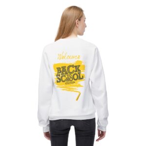 Welcome Back to School Yellow Unisex Midweight Soft Style Fleece Crewneck Sweatshirt - Image 11