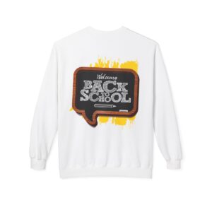 Welcome Back to School on Wooden Unisex Midweight Soft Style Fleece Crewneck Sweatshirt - Image 9