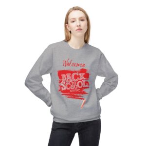 Welcome Back to School Red Unisex Midweight Soft Style Fleece Crewneck Sweatshirt - Image 31