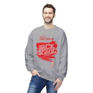 Welcome Back to School Red Unisex Midweight Soft Style Fleece Crewneck Sweatshirt - Image 35