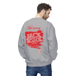 Welcome Back to School Red Unisex Midweight Soft Style Fleece Crewneck Sweatshirt - Image 36