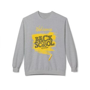 Welcome Back to School Yellow Unisex Midweight Soft Style Fleece Crewneck Sweatshirt - Image 26