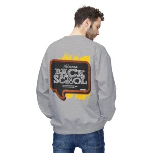 Welcome Back to School on Wooden Unisex Midweight Soft Style Fleece Crewneck Sweatshirt - Image 31