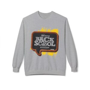Welcome Back to School on Wooden Unisex Midweight Soft Style Fleece Crewneck Sweatshirt - Image 32