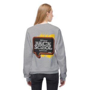 Welcome Back to School on Wooden Unisex Midweight Soft Style Fleece Crewneck Sweatshirt - Image 35
