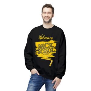 Welcome Back to School Yellow Unisex Midweight Soft Style Fleece Crewneck Sweatshirt - Image 6