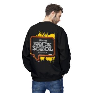 Welcome Back to School on Wooden Unisex Midweight Soft Style Fleece Crewneck Sweatshirt - Image 19