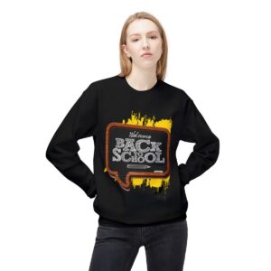 Welcome Back to School on Wooden Unisex Midweight Soft Style Fleece Crewneck Sweatshirt - Image 22