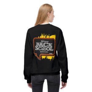 Welcome Back to School on Wooden Unisex Midweight Soft Style Fleece Crewneck Sweatshirt - Image 23