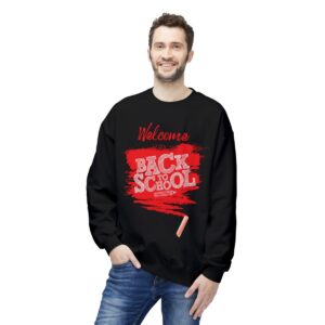 Welcome Back to School Red Unisex Midweight Soft Style Fleece Crewneck Sweatshirt - Image 23