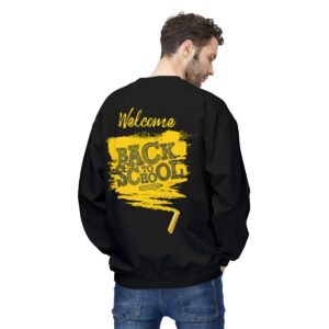 Welcome Back to School Yellow Unisex Midweight Soft Style Fleece Crewneck Sweatshirt