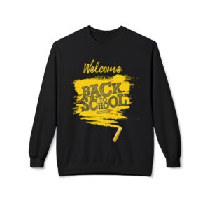 Welcome Back to School Yellow Unisex Midweight Soft Style Fleece Crewneck Sweatshirt - Image 2