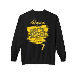 Welcome Back to School Yellow Unisex Midweight Soft Style Fleece Crewneck Sweatshirt - Image 3