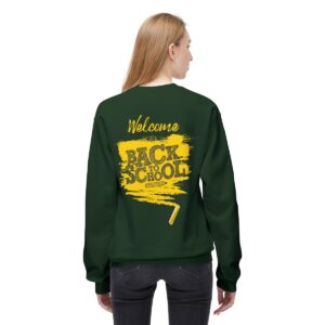 Welcome Back to School Yellow Unisex Midweight Soft Style Fleece Crewneck Sweatshirt - Image 41