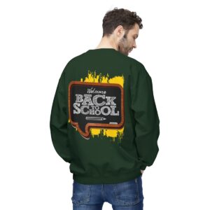 Welcome Back to School on Wooden Unisex Midweight Soft Style Fleece Crewneck Sweatshirt - Image 43