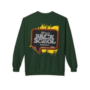 Welcome Back to School on Wooden Unisex Midweight Soft Style Fleece Crewneck Sweatshirt - Image 45
