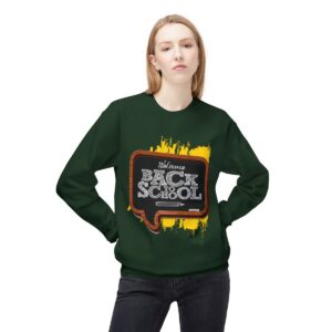 Welcome Back to School on Wooden Unisex Midweight Soft Style Fleece Crewneck Sweatshirt - Image 46