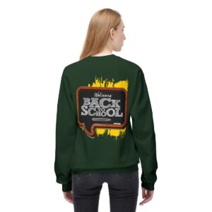 Welcome Back to School on Wooden Unisex Midweight Soft Style Fleece Crewneck Sweatshirt - Image 47
