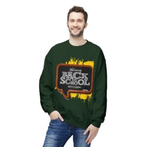 Welcome Back to School on Wooden Unisex Midweight Soft Style Fleece Crewneck Sweatshirt - Image 48