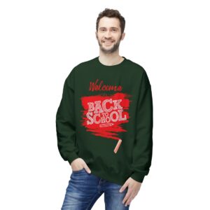 Welcome Back to School Red Unisex Midweight Soft Style Fleece Crewneck Sweatshirt - Image 47