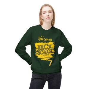 Welcome Back to School Yellow Unisex Midweight Soft Style Fleece Crewneck Sweatshirt - Image 40