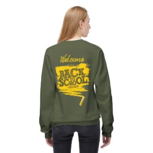 Welcome Back to School Yellow Unisex Midweight Soft Style Fleece Crewneck Sweatshirt - Image 35