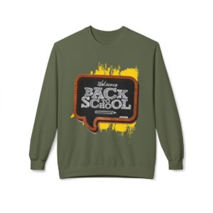 Welcome Back to School on Wooden Unisex Midweight Soft Style Fleece Crewneck Sweatshirt - Image 38