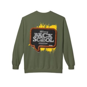 Welcome Back to School on Wooden Unisex Midweight Soft Style Fleece Crewneck Sweatshirt - Image 39