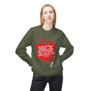 Welcome Back to School Red Unisex Midweight Soft Style Fleece Crewneck Sweatshirt - Image 37
