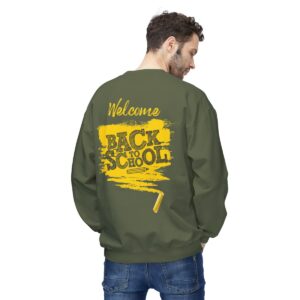 Welcome Back to School Yellow Unisex Midweight Soft Style Fleece Crewneck Sweatshirt - Image 31