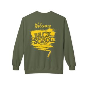 Welcome Back to School Yellow Unisex Midweight Soft Style Fleece Crewneck Sweatshirt - Image 33
