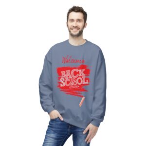 Welcome Back to School Red Unisex Midweight Soft Style Fleece Crewneck Sweatshirt - Image 59
