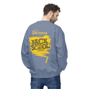 Welcome Back to School Yellow Unisex Midweight Soft Style Fleece Crewneck Sweatshirt - Image 49
